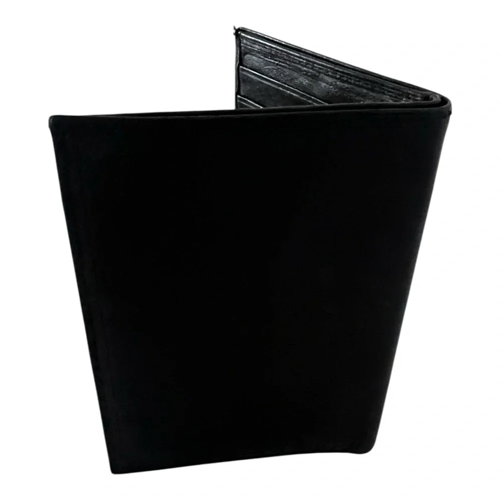 Prada card wallet black calfskin smooth leather 6” x4” vintage